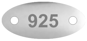 ID Panzerarmband Gravur-Platte B10.5L17 925 Sterling Silber